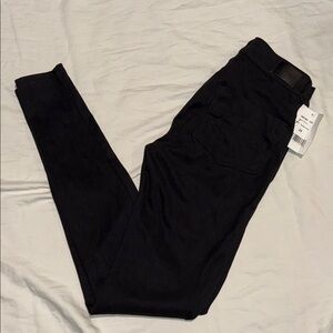 New Denimocracy Black Onyx Faux Suede Leggings Skinny Pants XS 24